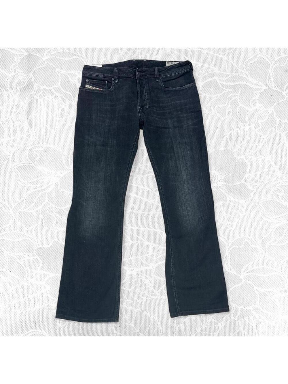 Diesel Zatiny Low Slim-Bootcut Stretch Faded Black Vintage Men's Jeans - 32x32